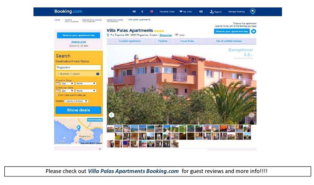 Villa Palas Apartments 2 Rogoznica  Εξωτερικό φωτογραφία